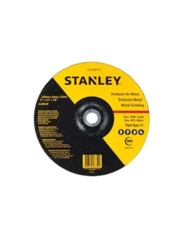 Disco abrasivo de desbaste Stanley STA0415 tipo 27 de 9" x 1/4" para desbaste y rectificado de metal.