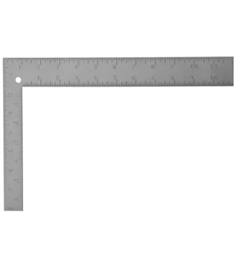 Escuadra plana de acero Stanley 45-912 de 8 x 12 pulgadas para medición, trazado y verificación de ángulos.