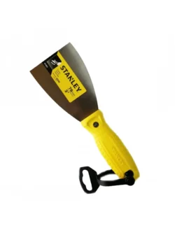 Espátula Stanley 28-083S de 3 pulgadas con mango plástico para aplicar masilla, adhesivos y realizar acabados.