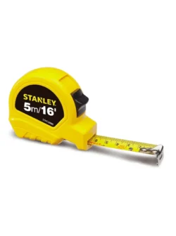 Flexómetro Stanley STHT33989-840 de 5 metros para mediciones básicas en trabajos de construcción, carpintería e instalación.