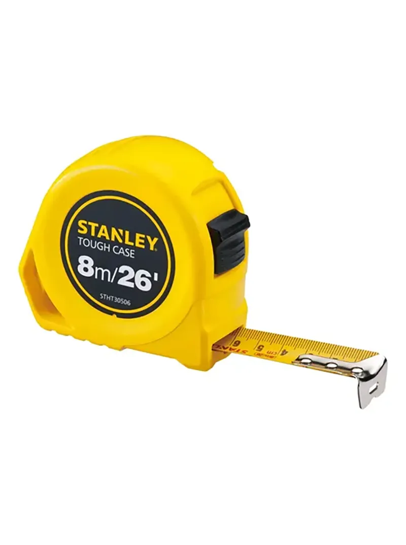 Flexómetro Tough Case 8 metros Stanley STHT30506-840 Flexómetro Stanley STHT30506-840 Tough Case de 8 metros para mediciones precisas en construcción, carpintería e instalación.