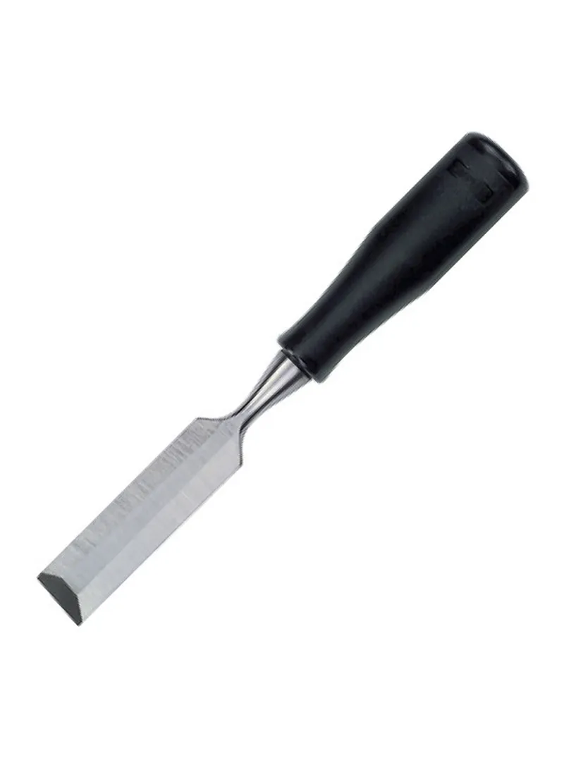 Formón plano mango plástico 5/8" Stanley 16-110LA Formón plano Stanley 16-110LA de 5/8 pulgadas con mango plástico para cortes y trabajos de precisión en madera.