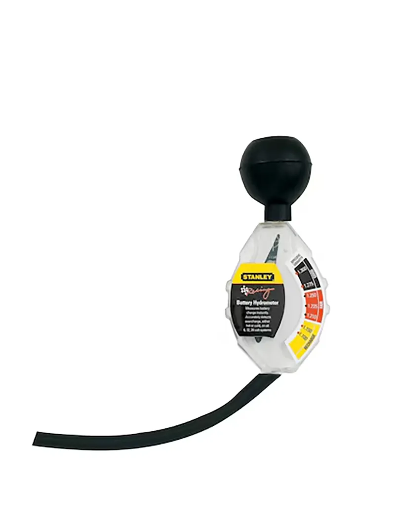 Hidrómetro baterías Stanley 79-046 Hidrómetro Stanley 79-046 para medir la densidad del electrolito y verificar el estado de carga de baterías.