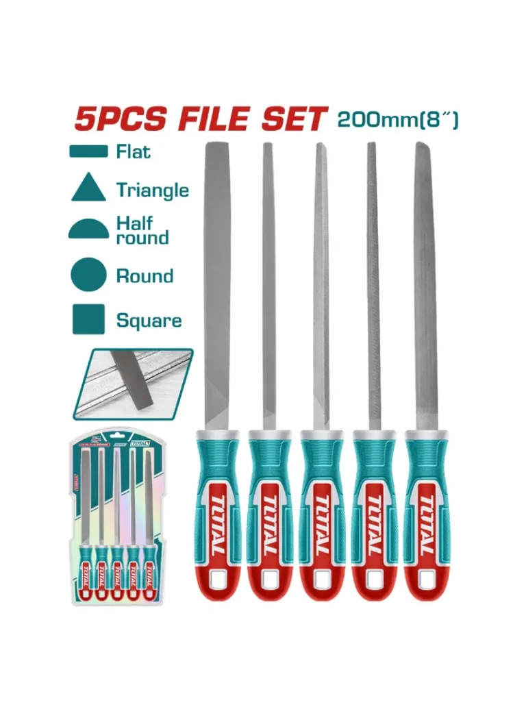 juego de 5 limas de acero TOTAL TOOLS THT918516 con mango ergonomico