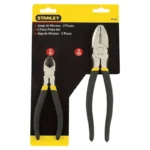 Juego Stanley con 2 alicates y un cortafrío, ideal para sujetar, cortar y realizar trabajos de mantenimiento y reparación.