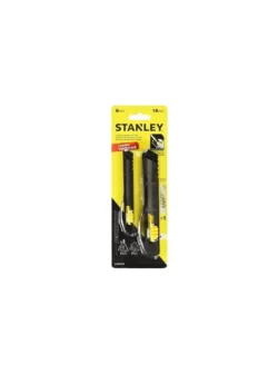 Juego de navajas retráctiles Stanley STHT81433-840 de 9 mm y 18 mm para cortes precisos en diferentes materiales.