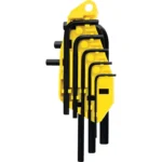 Juego de llaves Bristol Stanley de 8 piezas con medidas de 1/16" a 1/4" para ajuste de tornillos con hexágono interno.
