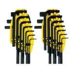 Juego de llaves Bristol Stanley de 20 piezas con medidas métricas de 1.5 a 10 mm y en pulgadas de 1/16" a 3/8" para ajuste de tornillos con hexágono interno.