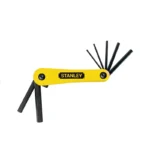 Juego de llaves Bristol tipo navaja Stanley de 5 piezas con medidas de 3/16" a 3/8" para ajuste de tornillos con hexágono interno.