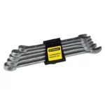 Juego de llaves combinadas Stanley de 5 piezas con medidas de 10 a 14 mm para trabajos de mecánica, mantenimiento y ensamblaje.