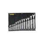 Juego de llaves combinadas Stanley de 14 piezas con medidas de 7 a 24 mm para trabajos de mecánica, mantenimiento y ensamblaje.