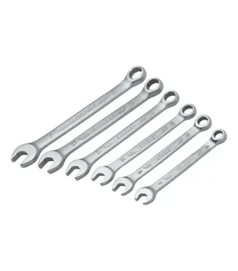 Juego de llaves combinadas antideslizantes Stanley STMT73647-LA de 6 piezas en medidas de 8 a 14 mm para trabajos de ajuste y mantenimiento.
