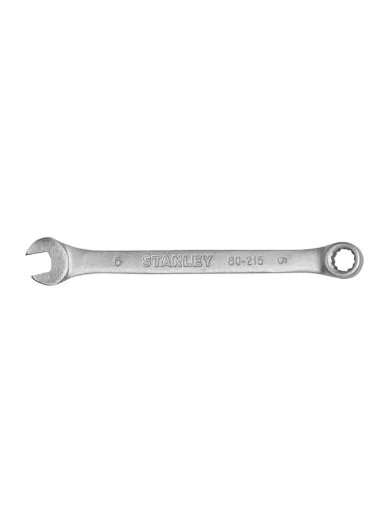 Llave combinada Basic Stanley 15-840 de 6 mm para ajuste de tornillos y tuercas en trabajos de mecánica y mantenimiento.