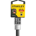 Llave copa Bristol corta Stanley de 10 mm con encastre de 1/2 pulgada para tornillos con hexágono interno en trabajos mecánicos.