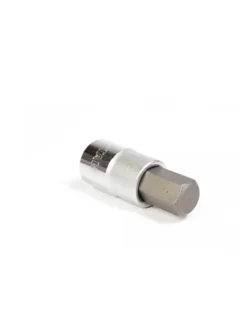 Llave copa Bristol corta Stanley de 14 mm con encastre de 1/2 pulgada para tornillos con hexágono interno en trabajos mecánicos.