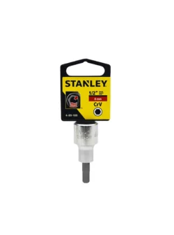 Llave copa Bristol corta Stanley de 6 mm con encastre de 1/2 pulgada para tornillos con hexágono interno en trabajos mecánicos.