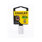Llave copa corta hexagonal Stanley de 11 mm con encastre de 1/4 pulgada para ajuste de tornillos y tuercas en trabajos mecánicos.