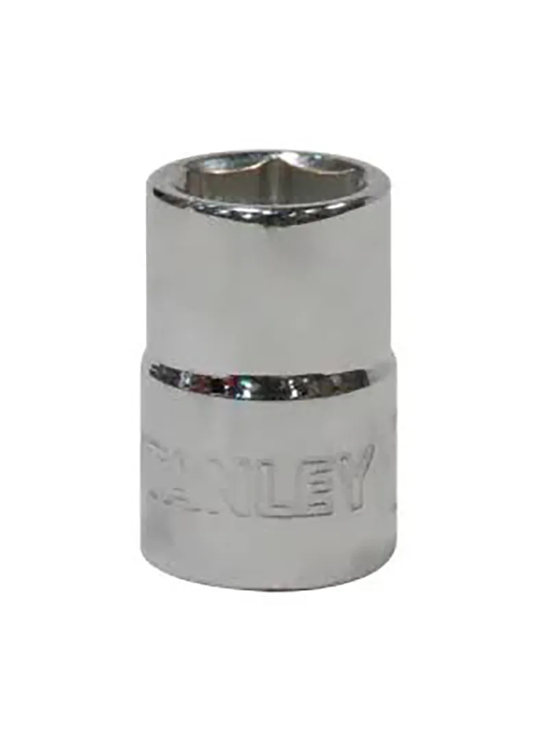 Llave copa corta CTE 3/8" hexagonal 11 mm Stanley Llave copa corta hexagonal Stanley de 11 mm con encastre de 3/8 pulgada para ajuste de tornillos y tuercas en trabajos mecánicos.