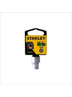 Llave copa corta hexagonal Stanley de 8 mm con encastre de 3/8 pulgada para ajuste de tornillos y tuercas en trabajos mecánicos.