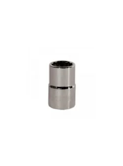 Llave copa corta estriada de 12 puntos Stanley de 5/16" con encastre de 1/2 pulgada para ajuste de tornillos y tuercas en trabajos mecánicos.