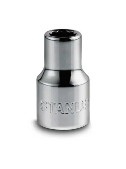 Llave copa estriada Stanley 4-86-542 de 12 puntos y 10 mm con encastre de 1/2 pulgada para trabajos mecánicos.