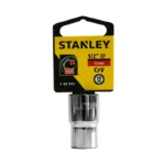 Llave copa estriada Stanley 4-86-545 de 13 mm con diseño de 12 puntos y encastre de 1/2 pulgada para trabajos mecánicos.