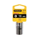 Llave copa estriada Stanley 4-88-788 de 16 mm con diseño de 12 puntos y encastre de 1/2 pulgada para trabajos mecánicos.