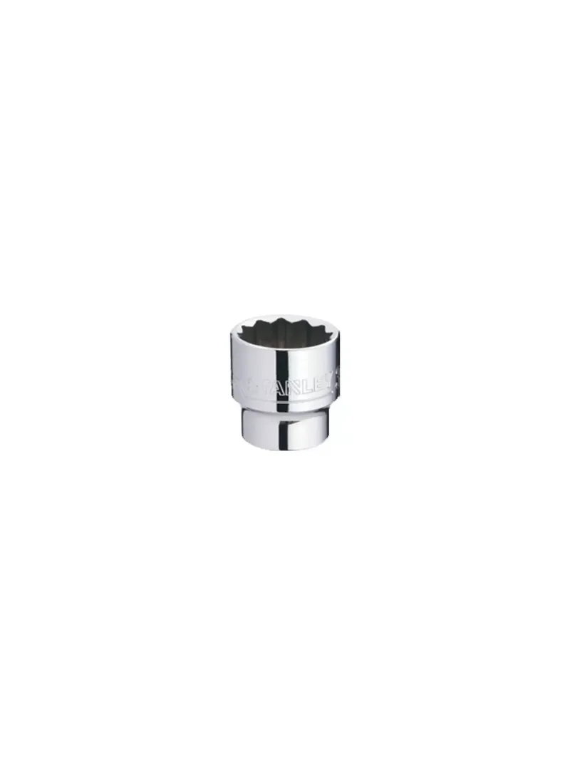 Llave copa estriada 12 puntos CTE 1/2" 22 mm Stanley 4-88-794 Llave copa estriada Stanley 4-88-794 de 22 mm con diseño de 12 puntos y encastre de 1/2 pulgada para trabajos mecánicos.
