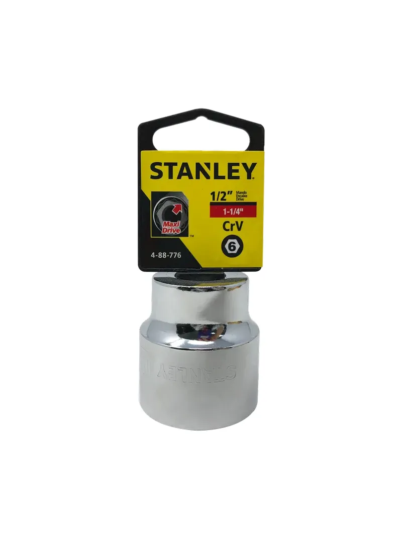 Llave copa hexagonal CTE 1/2" 1.1/4" Stanley 4-88-776 Llave copa hexagonal Stanley 4-88-776 de 1.1/4" con encastre de 1/2 pulgada para ajuste de tornillos y tuercas en trabajos mecánicos.