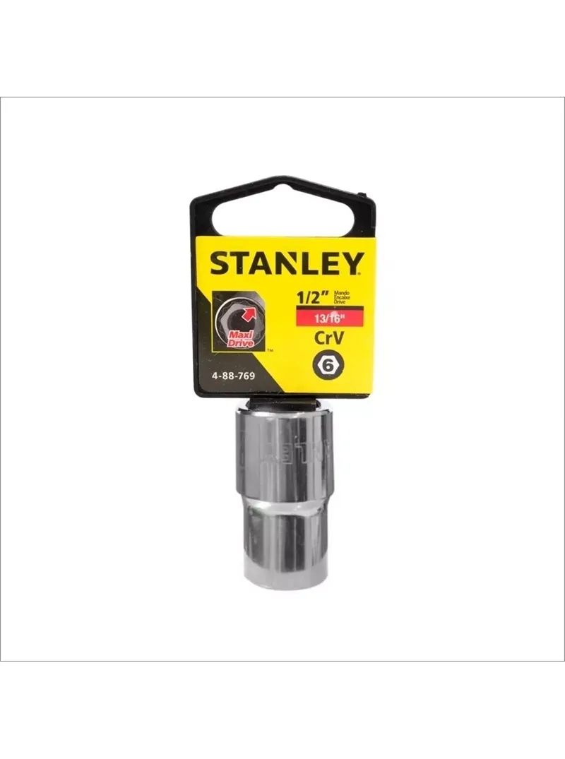 Llave copa hexagonal CTE 1/2" 13/16" Stanley 4-88-769 Llave copa hexagonal Stanley 4-88-769 de 13/16" con encastre de 1/2 pulgada para ajuste de tornillos y tuercas en trabajos mecánicos.