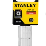 Llave copa hexagonal Stanley 4-88-738 de 16 mm con encastre de 1/2 pulgada para ajuste de tornillos y tuercas en trabajos mecánicos.