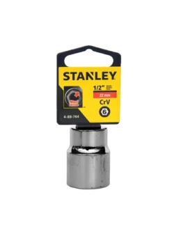 Llave copa hexagonal Stanley 4-88-744 de 22 mm con encastre de 1/2 pulgada para ajuste de tornillos y tuercas en trabajos mecánicos.