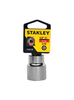 Llave copa hexagonal Stanley 4-88-746 de 24 mm con encastre de 1/2 pulgada para ajuste de tornillos y tuercas en trabajos mecánicos.