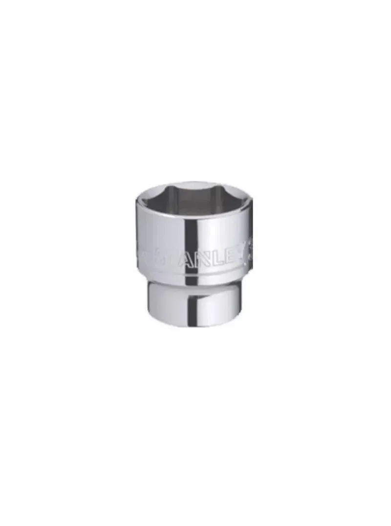 Llave copa hexagonal CTE 1/2" 27 mm Stanley 4-88-749 Llave copa hexagonal Stanley 4-88-749 de 27 mm con encastre de 1/2 pulgada para ajuste de tornillos y tuercas en trabajos mecánicos.