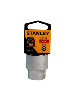 Llave copa hexagonal Stanley 4-88-750 de 28 mm con encastre de 1/2 pulgada para ajuste de tornillos y tuercas en trabajos mecánicos.
