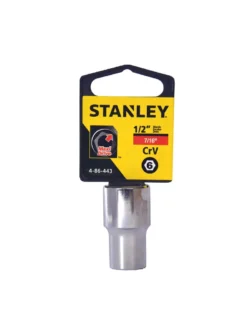 Llave copa hexagonal Stanley 4-86-443 de 7/16" con encastre de 1/2 pulgada para ajuste de tornillos y tuercas en trabajos mecánicos.