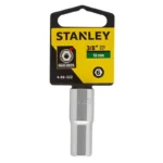 Llave copa larga hexagonal Stanley de 10 mm con encastre de 3/8 pulgada para ajuste de tornillos y tuercas en trabajos mecánicos.