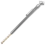 Medidor calibrador para aire Stanley 79-053LA con rango de medición de 5 a 50 PSI para verificar la presión de neumáticos.