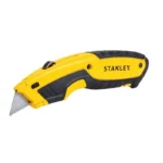 Navaja de mano retráctil industrial Stanley STHT10479 para cortes precisos y seguros en diferentes materiales.