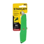 Navaja de mano retráctil metálica Stanley 10-179 para cortes precisos en diferentes materiales y aplicaciones de trabajo.