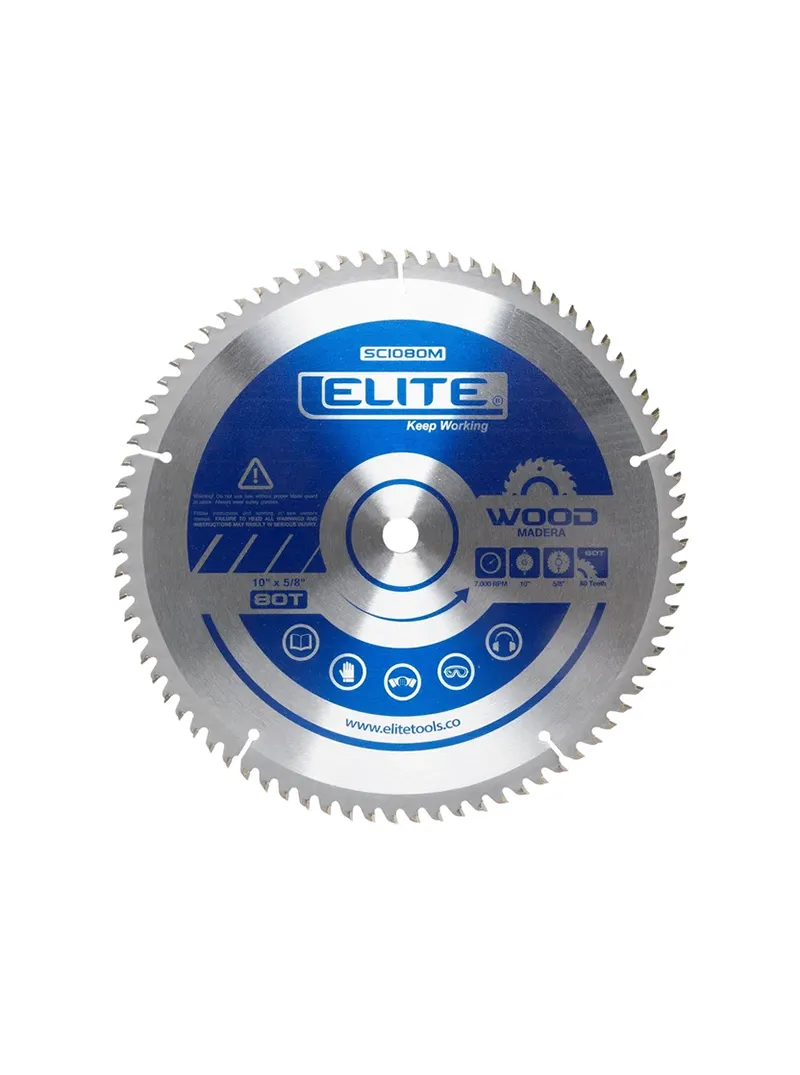 Sierra circular tungsteno para madera 10" x 80 dientes x 5/8" ELITE SC1080M sierra circular ELITE SC1080M de tungsteno 10 pulgadas 80 dientes para madera