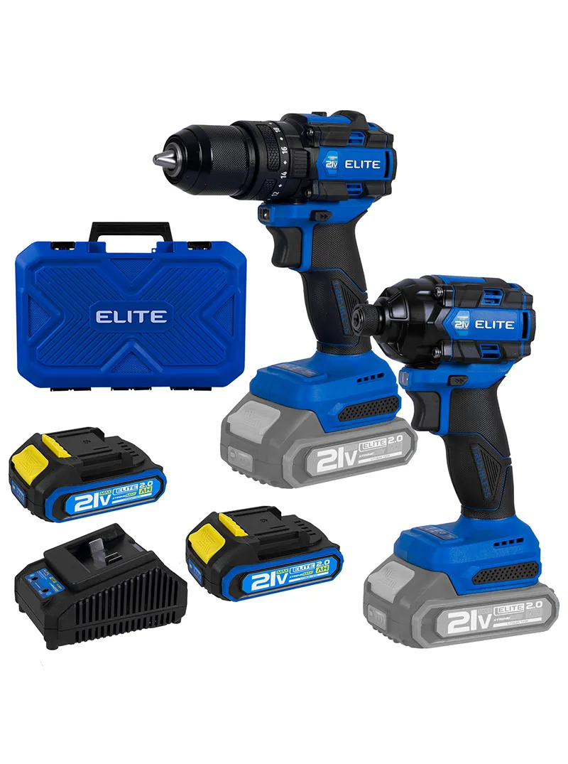 Taladro inalámbrico percutor 1/2" + destornillador de golpe ELITE XTAT21KIT kit ELITE XTAT21KIT con taladro inalambrico percutor de 1-2 pulgadas y destornillador de golpe