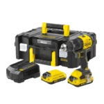 taladro inalambrico percutor STANLEY SBD716D2T-B3 con 2 baterias de 2 Ah