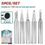 Set TOTAL de 5 puntas de soldador de cobre para cautines eléctricos de 70W.