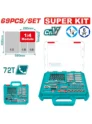 Juego de dados TOTAL 69 piezas 1/4" DR