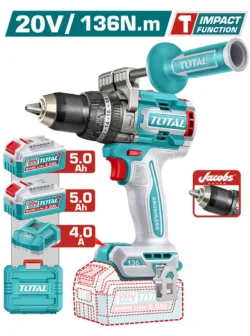 Taladro percutor reversible TOTAL 5375-20 de 900 W con mandril de 1/2