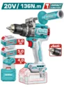 Taladro percutor reversible TOTAL 5375-20 de 900 W con mandril de 1/2