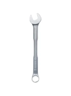Llave combinada Bosch de 16 mm con extremo de boca y estrella para ajuste y desajuste de tuercas y tornillos.
