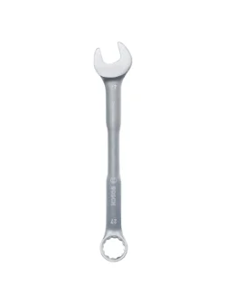 Llave combinada Bosch de 27 mm con extremo de boca y estrella para ajuste y desajuste de tuercas y tornillos.