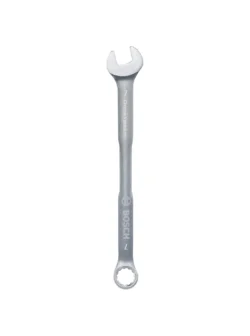 Llave combinada Bosch de 7 mm con extremo de boca y estrella para ajuste y desajuste de tuercas y tornillos.